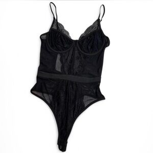Black Lace Bodysuit with open back